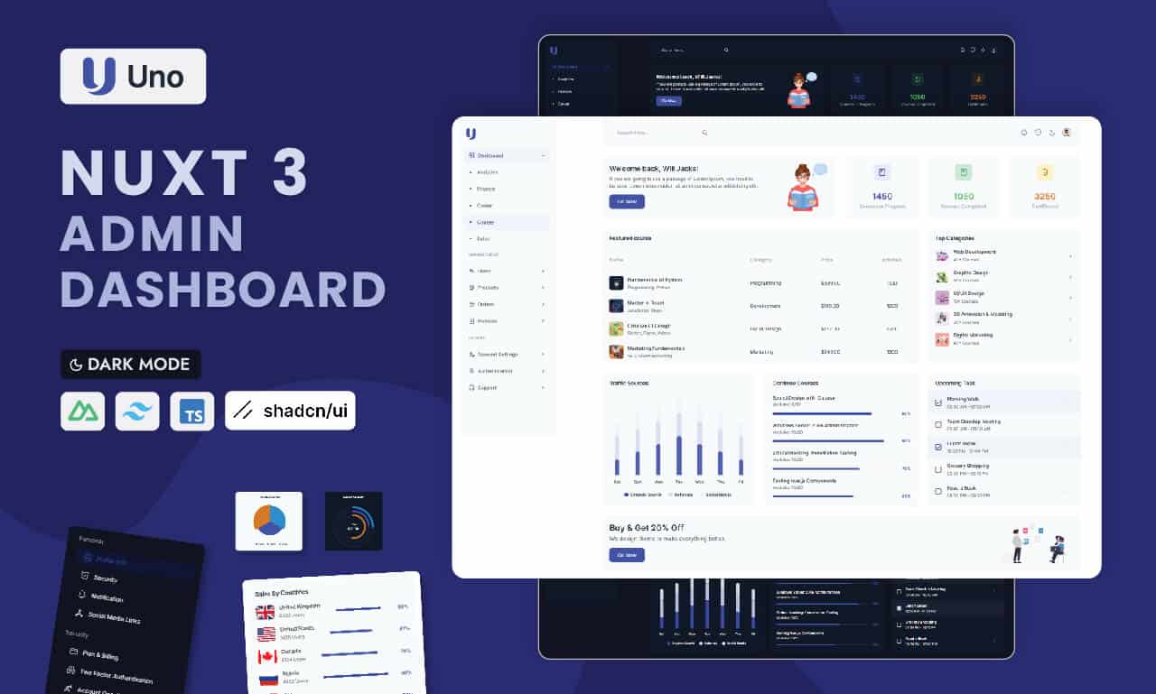 Nuxt.js Shadcn Components, Vue.js Template